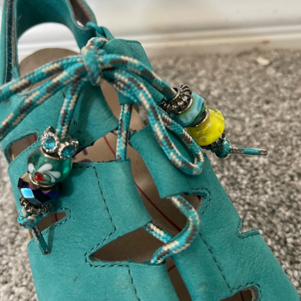 Bionica OLANDA SPORT SANDAL SHOE TURQUOISE 8.5 w/art beads! - Picture 5 of 5
